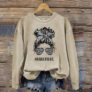 Raiders Life Las Vegas Raiders Shirt Messy Bun Girl Sweatshirt